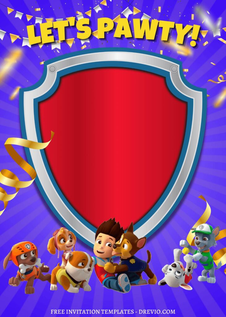 Invitation Template of 9+ Awesome Super Puppy PAW Patrol Canva Birthday Invitation Templates 1