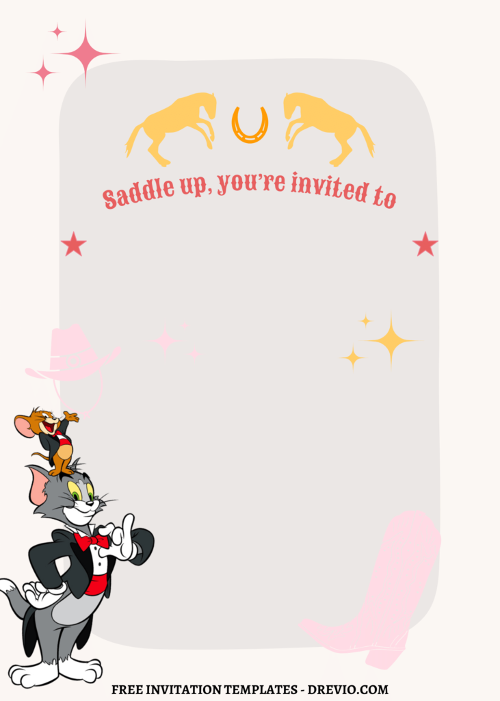 Invitation Template of 9+ Cute Tom And Jerry Canva Birthday Invitation Templates 13