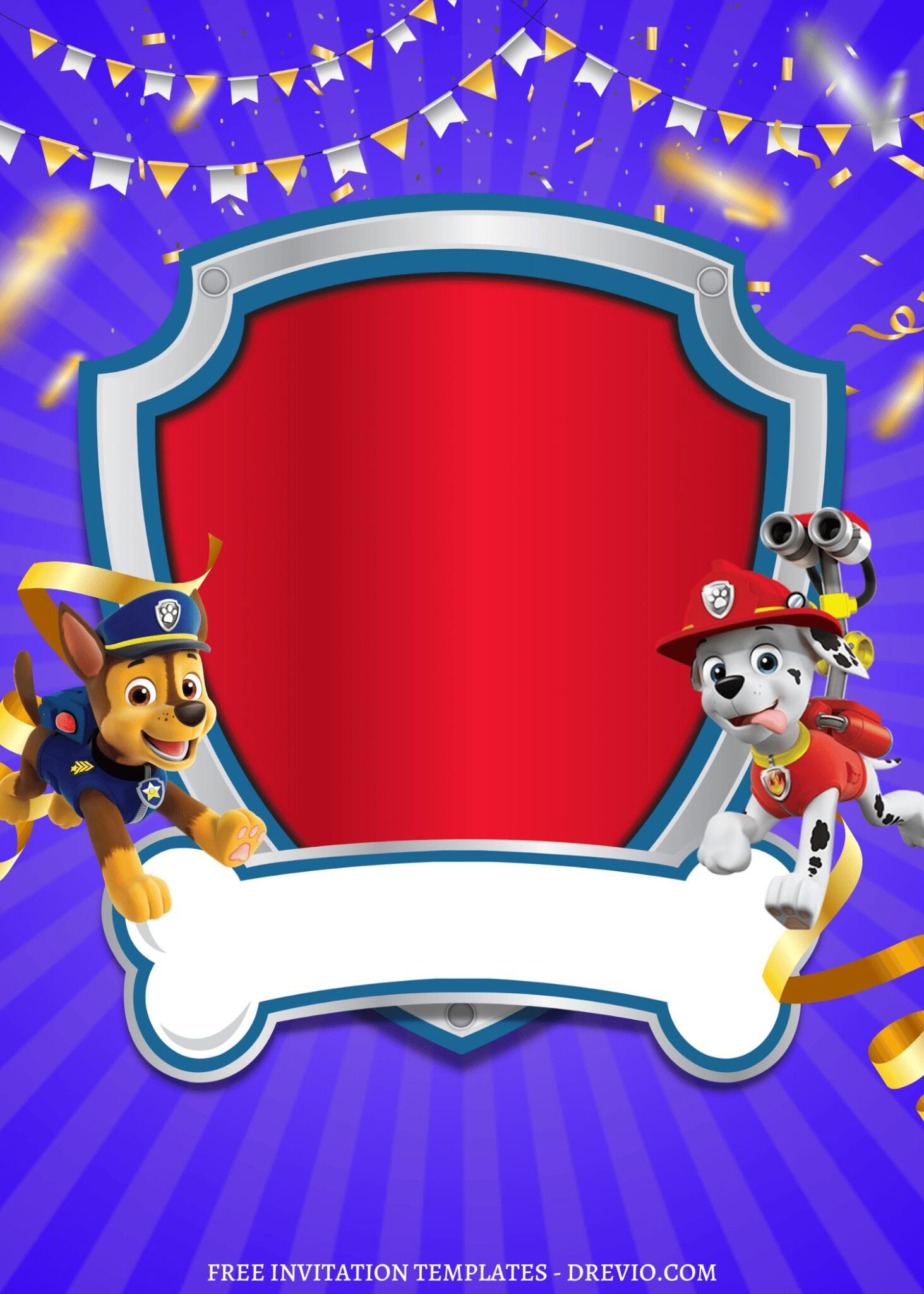 Cute Paw Patrol The Movie Canva Birthday Invitation Templates Download Hundreds Free