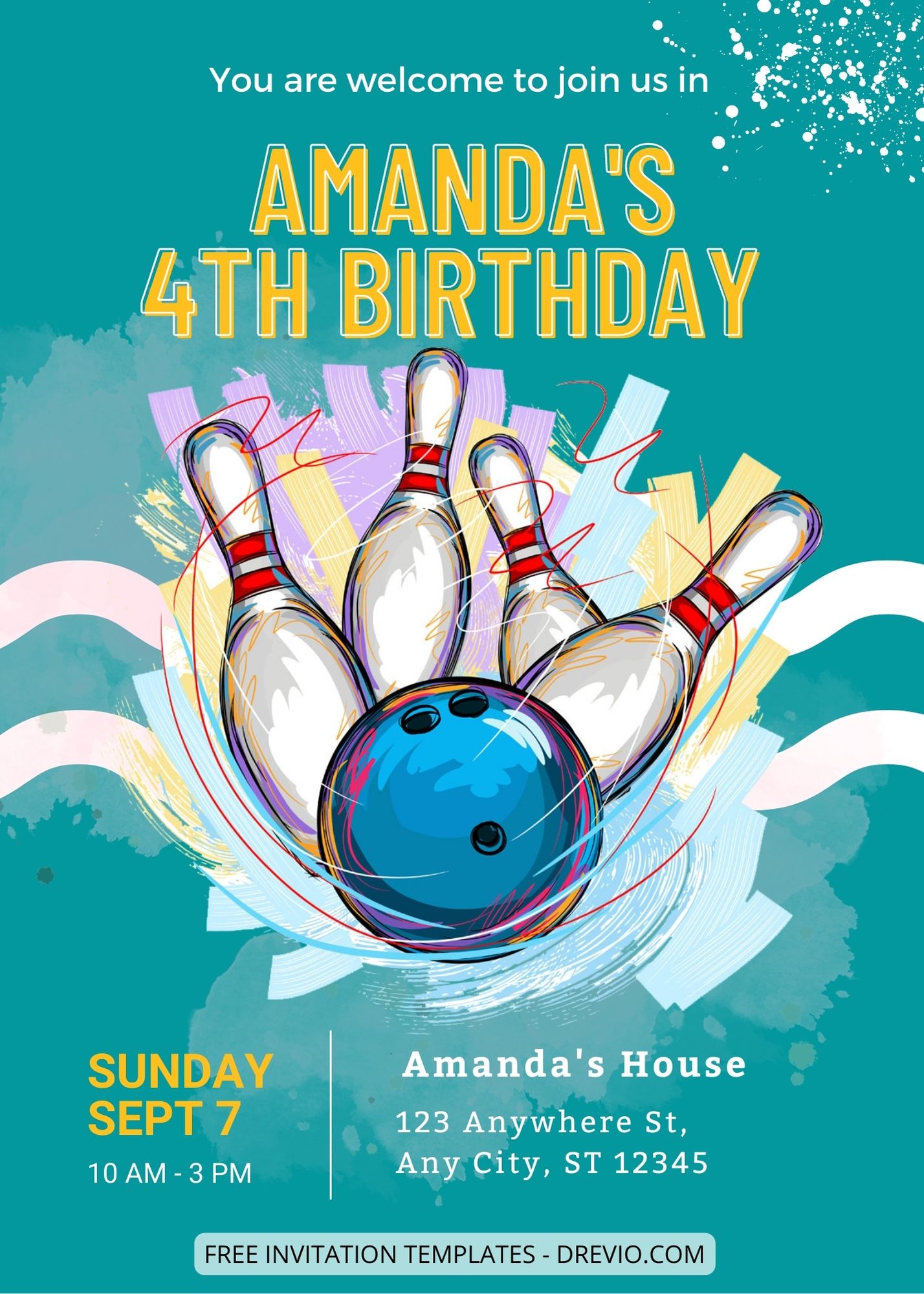 9+ Fun Bowling Party Canva Birthday Invitation Templates One