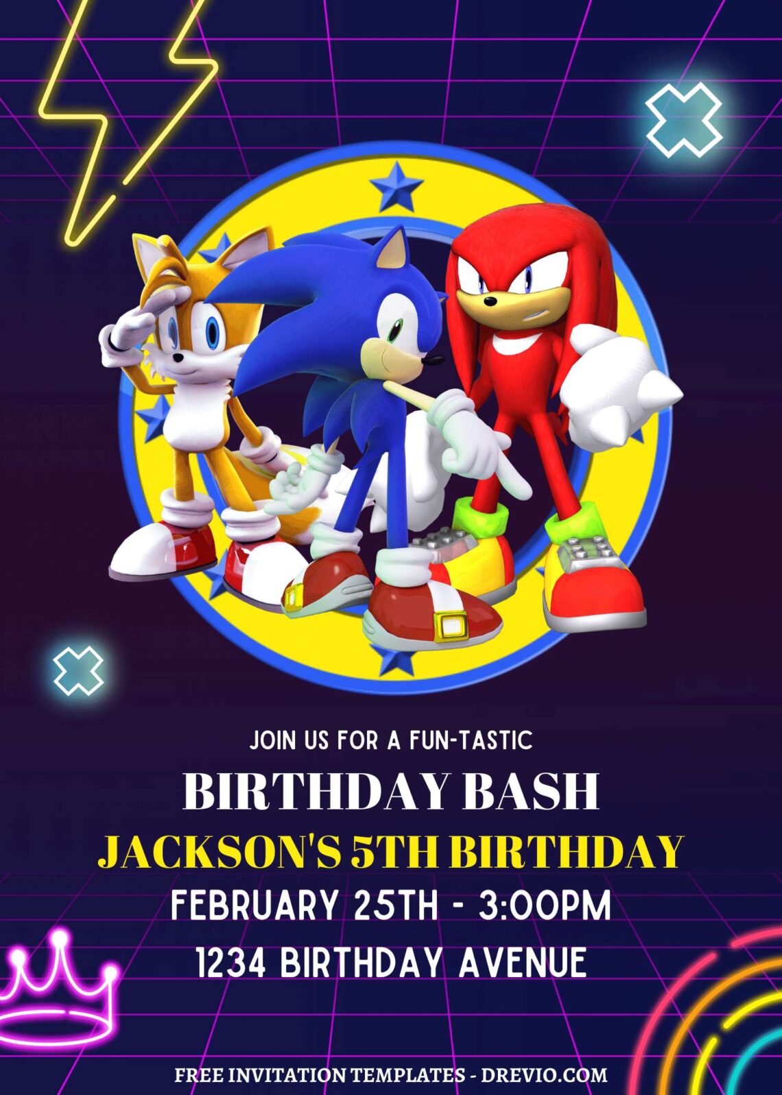 9+ Sonic The Hedgehog Canva Birthday Bash Invitation Templates with Knuckle