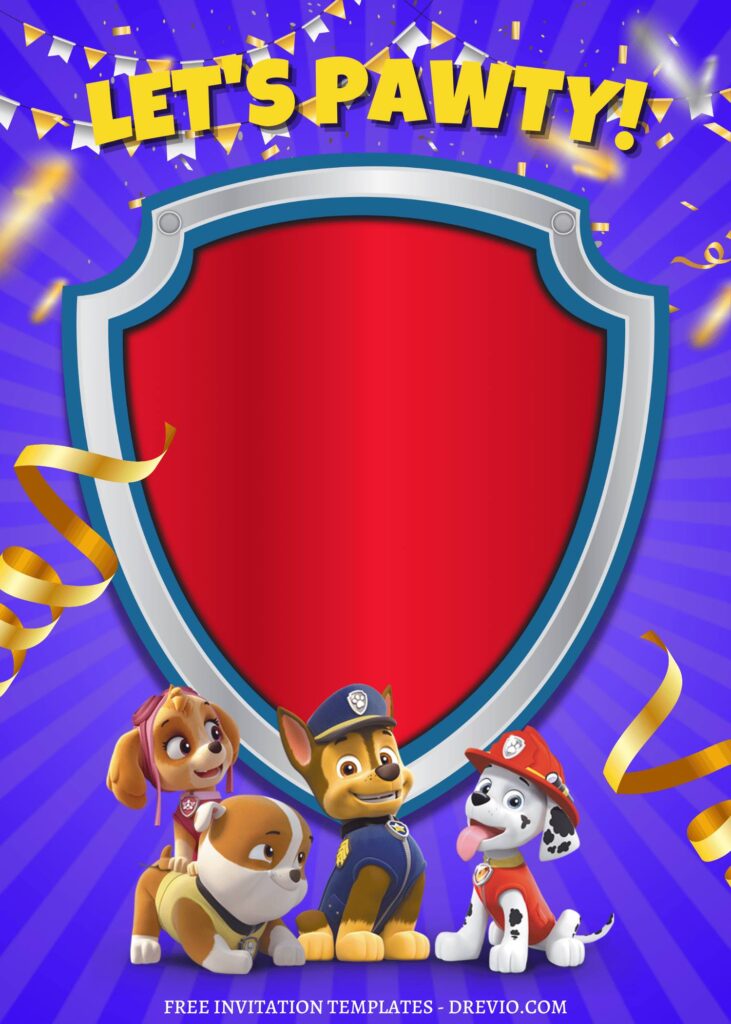 Invitation Template of 9+ Awesome Super Puppy PAW Patrol Canva Birthday Invitation Templates 2