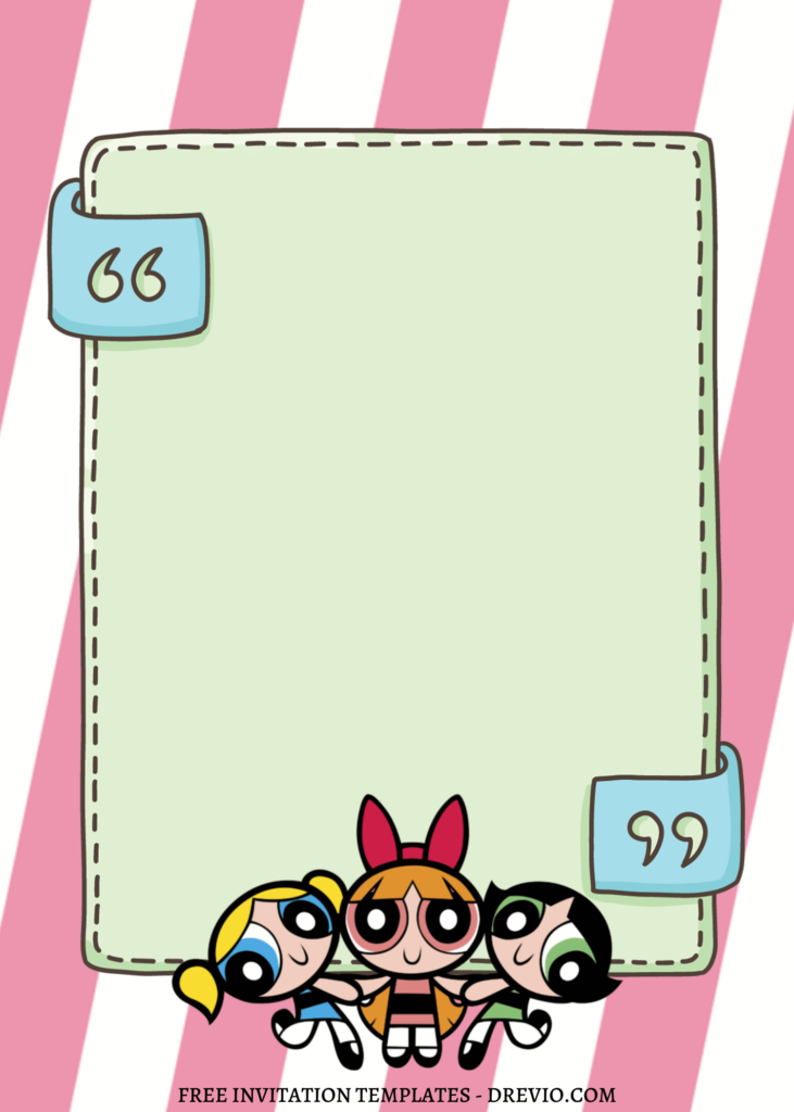 Invitation Template of 11+ Miraculous Powerpuff Girls Canva Birthday Invitation Templates 4