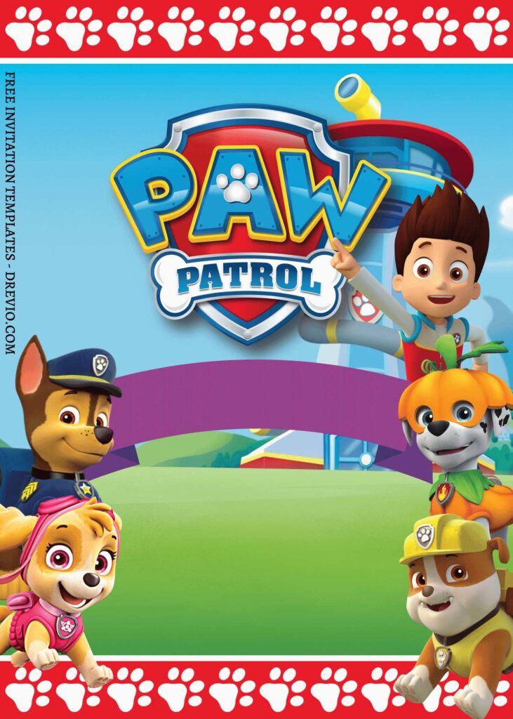 Invitation Template of 7+ PAW Patrol Canva Birthday Invitation Templates 12