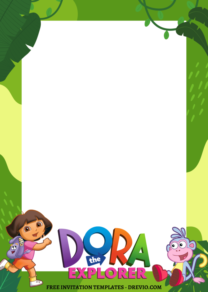 Invitation Template of 10+ Jungle Dora The Explorer Canva Birthday Invitation Templates 12