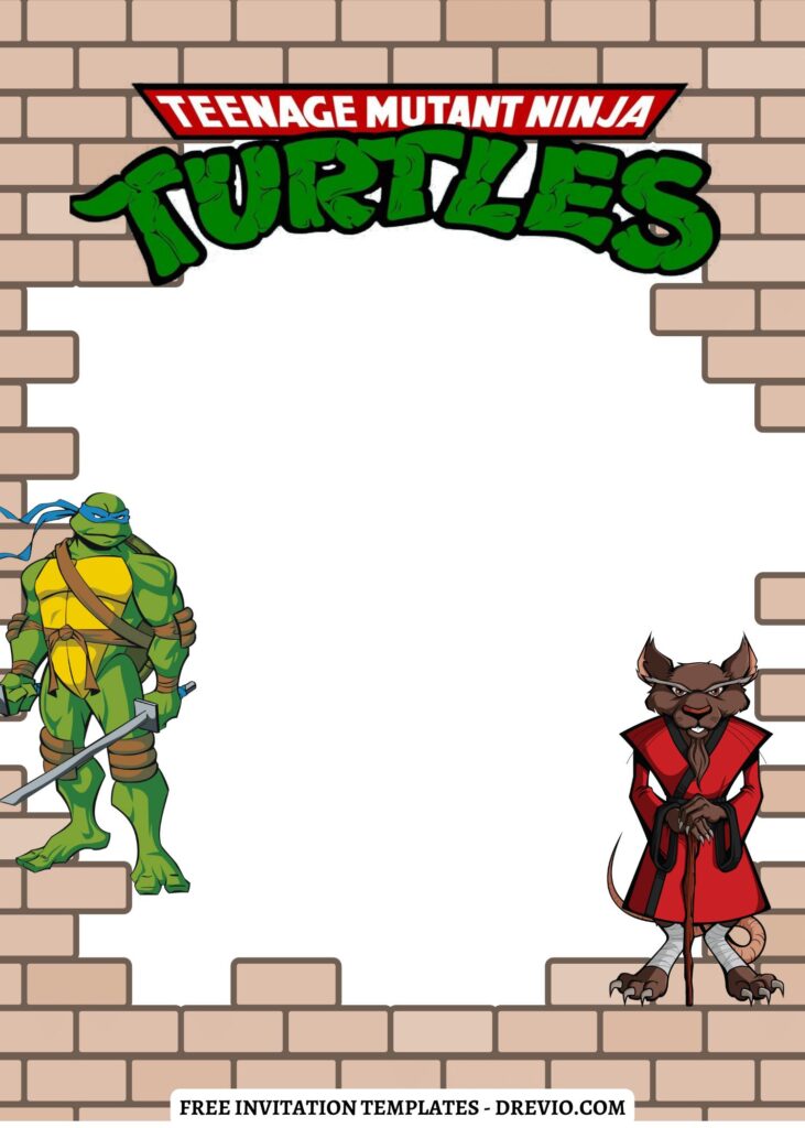 Invitation Template of 10+ Cowabunga TMNT Ninja Turtles Canva Birthday Invitation Templates 18