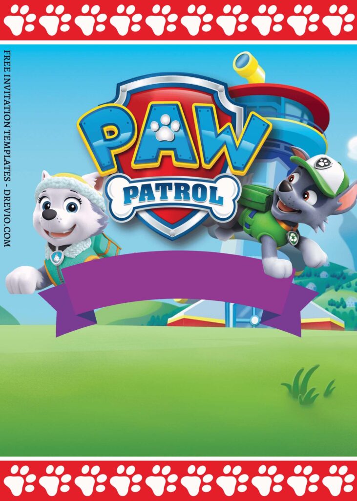 Invitation Template of 7+ PAW Patrol Canva Birthday Invitation Templates 10