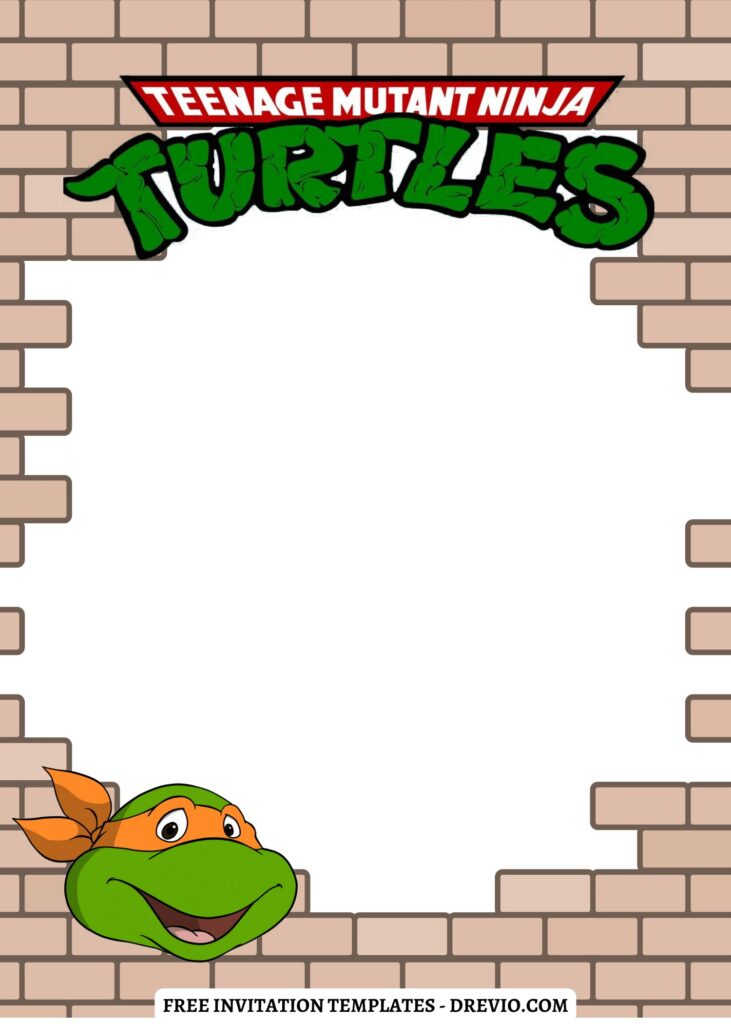 Invitation Template of 10+ Cowabunga TMNT Ninja Turtles Canva Birthday Invitation Templates 17