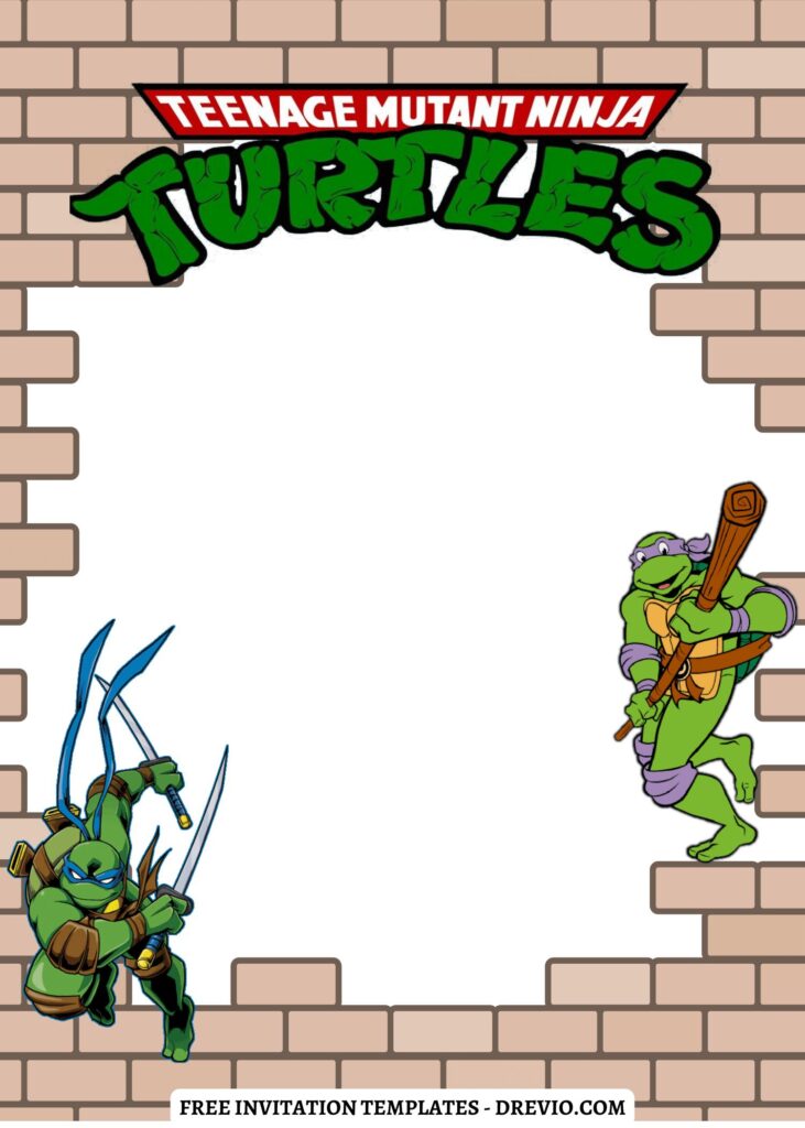 Invitation Template of 10+ Cowabunga TMNT Ninja Turtles Canva Birthday Invitation Templates 16