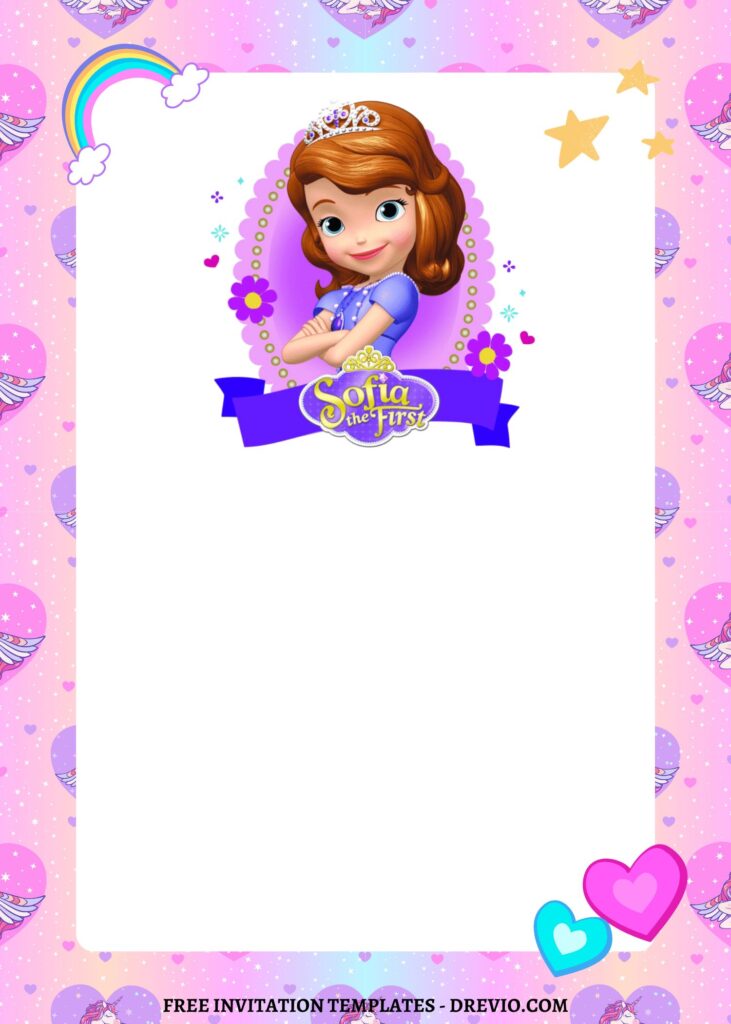 Invitation Template of 10+ Gleaming Pink Princess Sofia Canva Birthday Invitation Templates 8