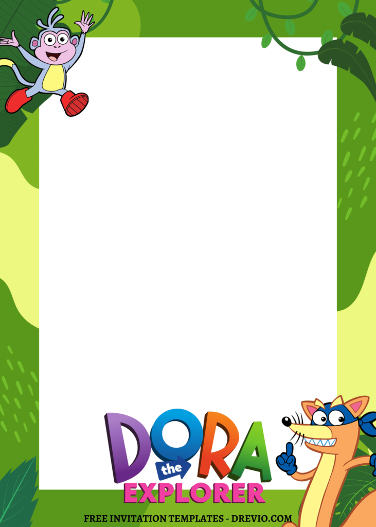 Invitation Template of 10+ Jungle Dora The Explorer Canva Birthday Invitation Templates 9