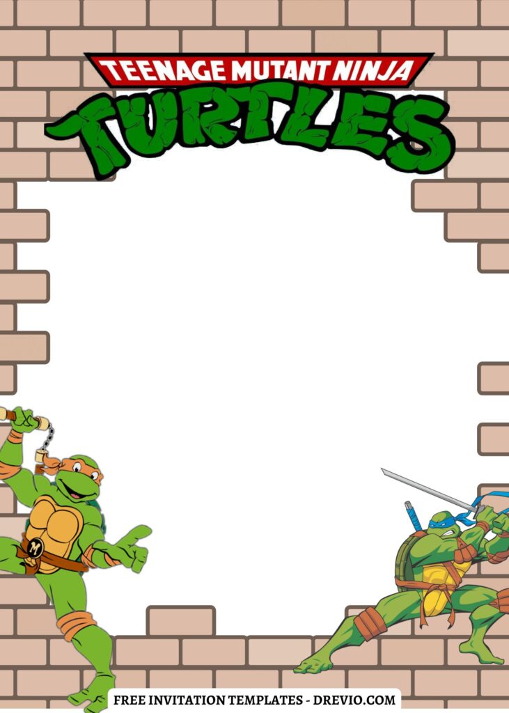 Invitation Template of 10+ Cowabunga TMNT Ninja Turtles Canva Birthday Invitation Templates 15