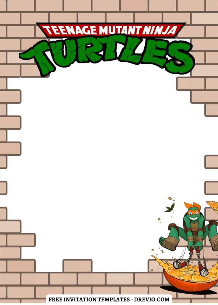 Invitation Template of 10+ Cowabunga TMNT Ninja Turtles Canva Birthday Invitation Templates 14