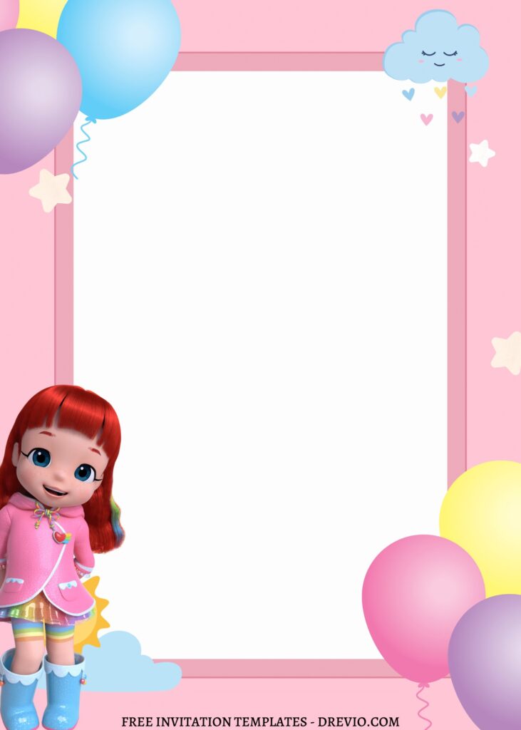 Invitation Template of 9+ Lovable Rainbow Ruby And Friends Canva Birthday Invitation Templates 6