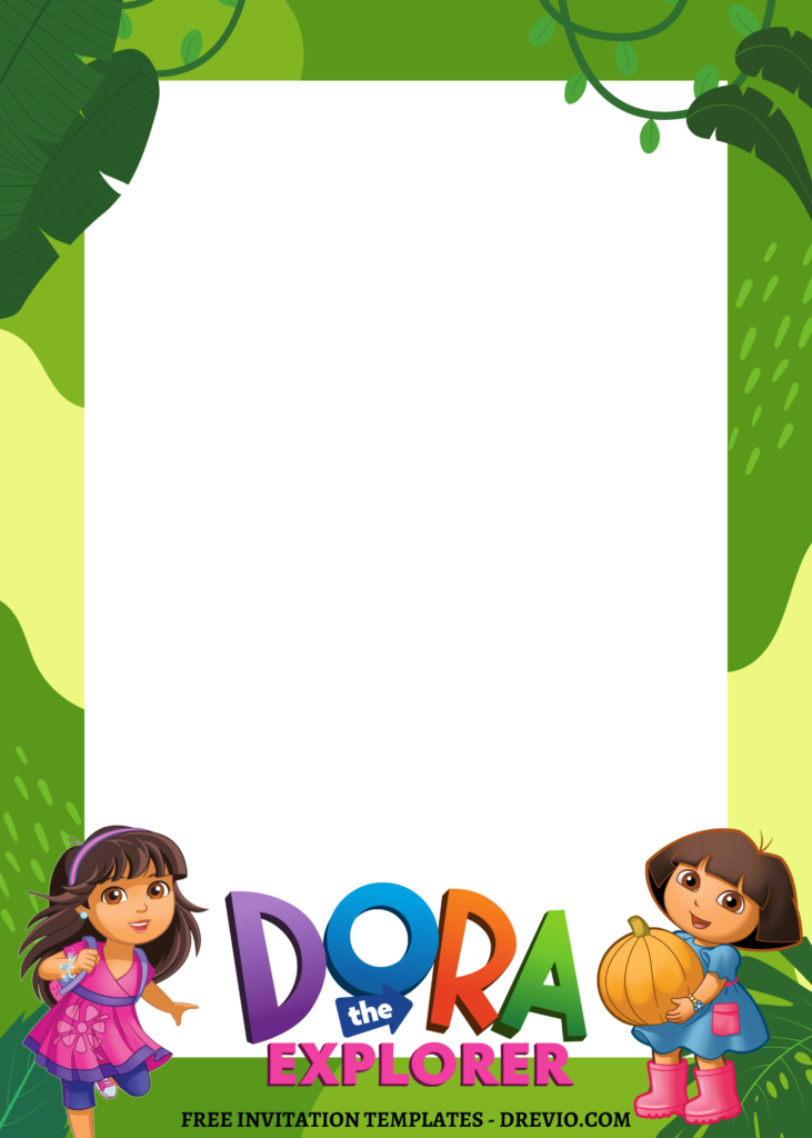 Invitation Template of 10+ Jungle Dora The Explorer Canva Birthday Invitation Templates 7