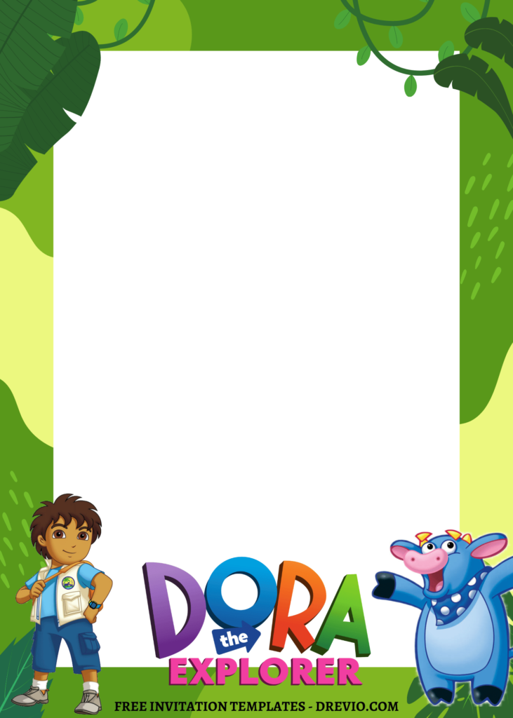 Invitation Template of 10+ Jungle Dora The Explorer Canva Birthday Invitation Templates 6