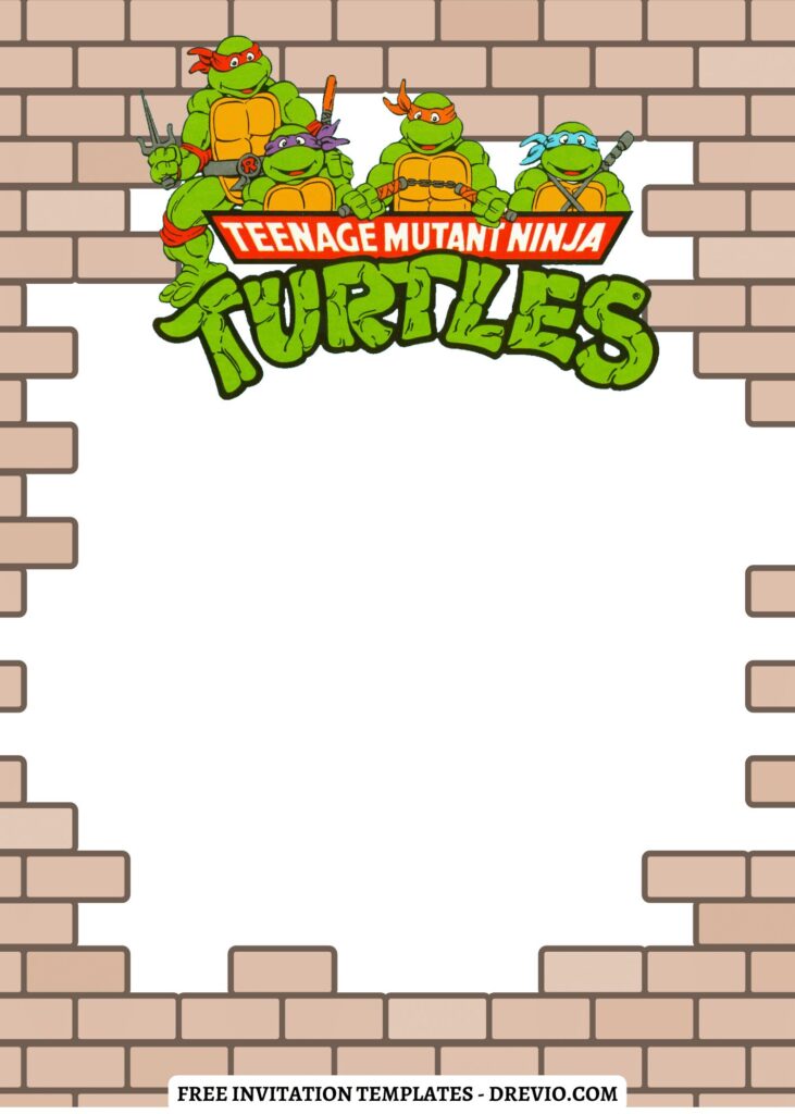 Invitation Template of 10+ Cowabunga TMNT Ninja Turtles Canva Birthday Invitation Templates 12