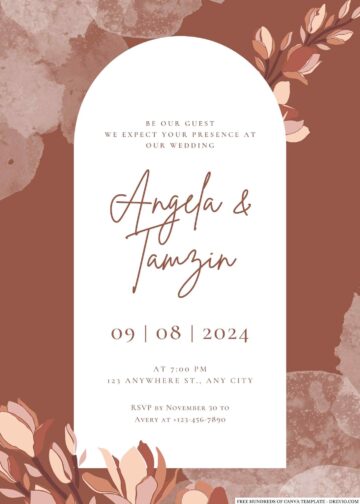 14+ Terracotta Magnolia Floral Canva Wedding Invitation Templates ...