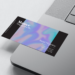Stylish Y2K Holo Business Card Templates - Editable Canva Templates with raisin black border