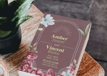 (Free Editable PDF) Bold And Chic Bohemian Floral Wedding Invitation Templates with watercolor greenery leaves