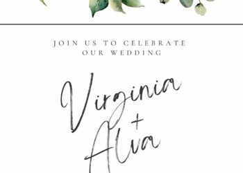 Invitation Template of 14+ Clean White Watercolor Wildflower Canva Wedding Invitation Templates 1