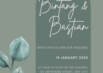 Free Editable Sage Watercolor Painted Eucalyptus Wedding Invitation