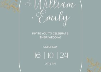 Free Editable Sage Greenery Leaves Wedding Invitation