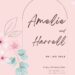 Free Editable Cream Watercolor Pink Flower Wedding Invitation