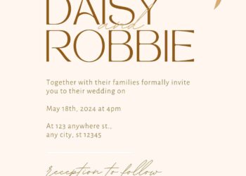 Free Editable Abstract Terracotta Summer Wedding Invitation