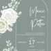 Free Editable Sage Flower Arrangement Wedding Invitation