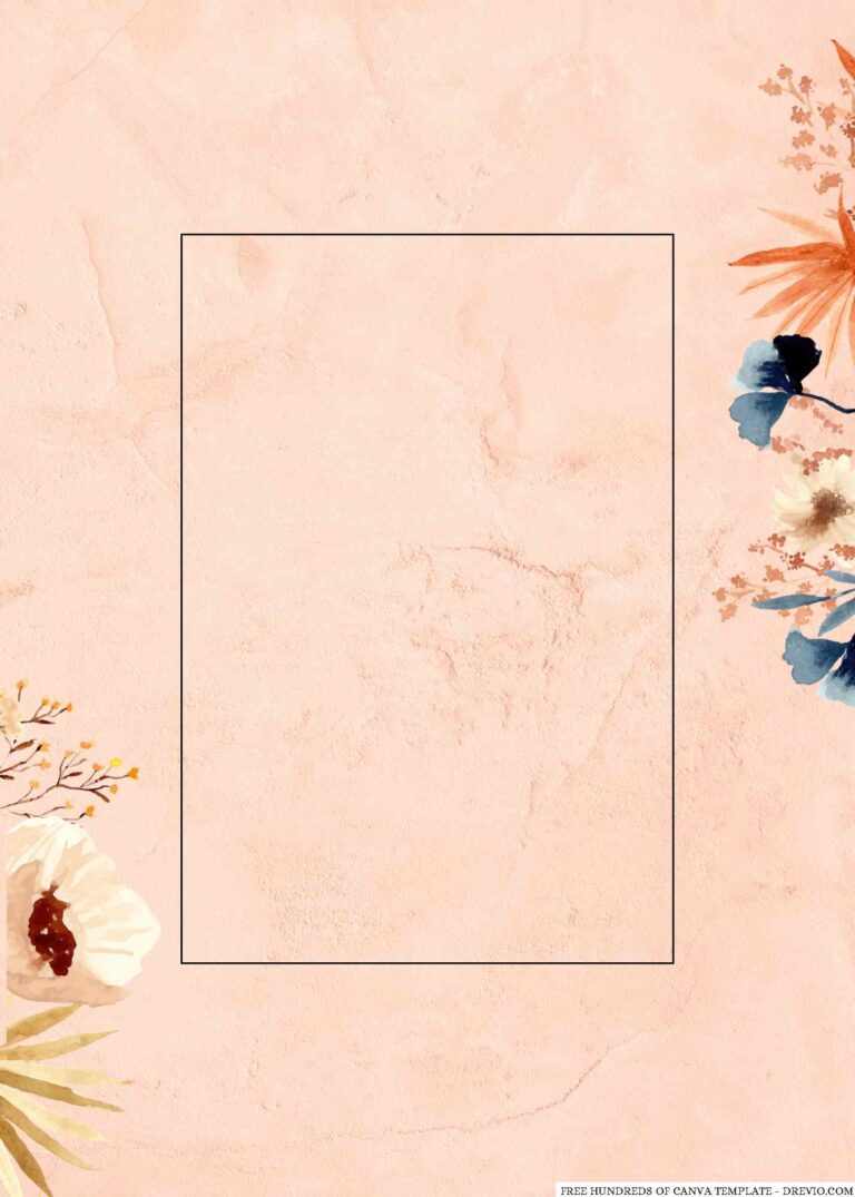 16+ Terracotta Floral watercolor Canva Wedding Invitation Templates ...