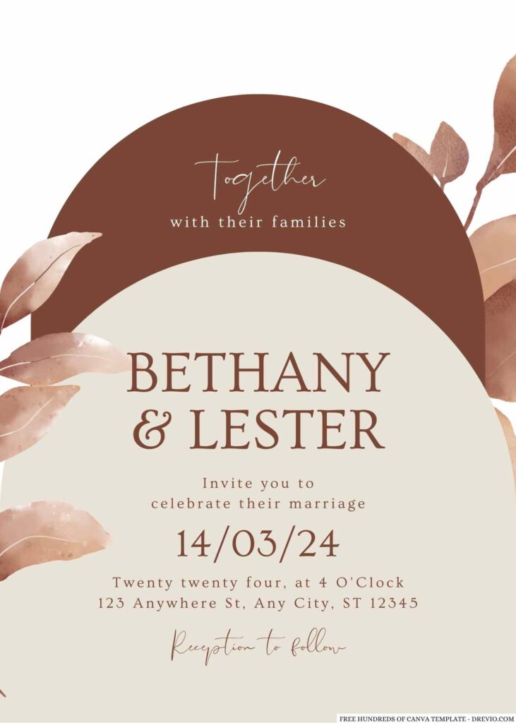 Free Editable Terracotta Eucalyptus Floral Wedding Invitation
