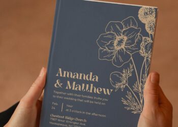 (Free Editable PDF) Refined Floral Linework Wedding Invitation Templates