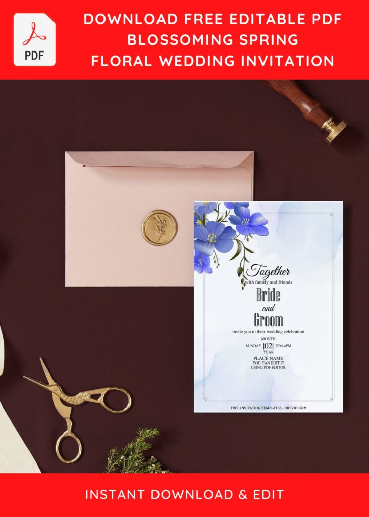 Invitation Template of (Free Editable PDF) Enchanting Garden Inspired Wedding Invitation Templates 9