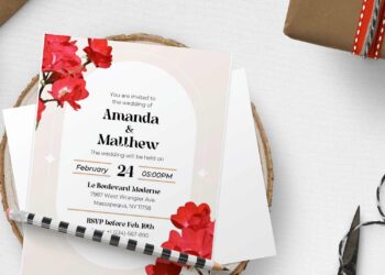 (Free Editable PDF) Cheery Spring Flowers Wedding Invitation Templates
