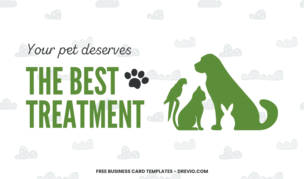 Colorful Pet Care Business Card Templates - Editable Canva Templates with cute illustrations of pets