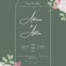 Invitation Template of 20+ Sage Pink White Flower Bouquet Canva Wedding Invitation Templates 15