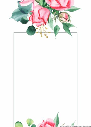 14+ Watercolor Rose Bud Flower Canva Wedding Invitation Templates ...