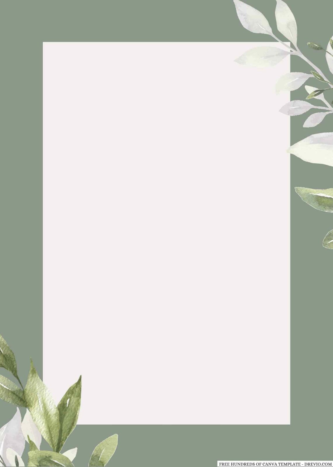 20+ Sage White Leaves Eucalyptus Canva Wedding Invitation Templates ...