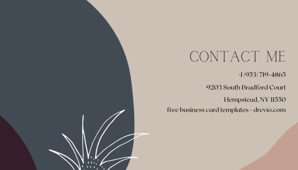 Botanical Boho Business Card Templates - Editable Canva Templates with two tone design