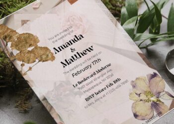 (Free Editable PDF) Splendid Rustic Wedding Invitation Templates with primrose