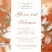 Free Editable Terracotta Magnolia White Floral Wedding Invitation