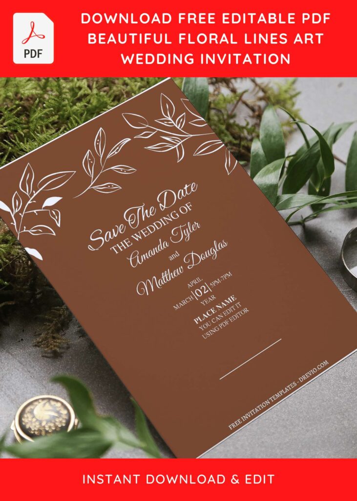 Invitation Template of (Free Editable PDF) Simply Elegant Wedding Invitation Templates 6