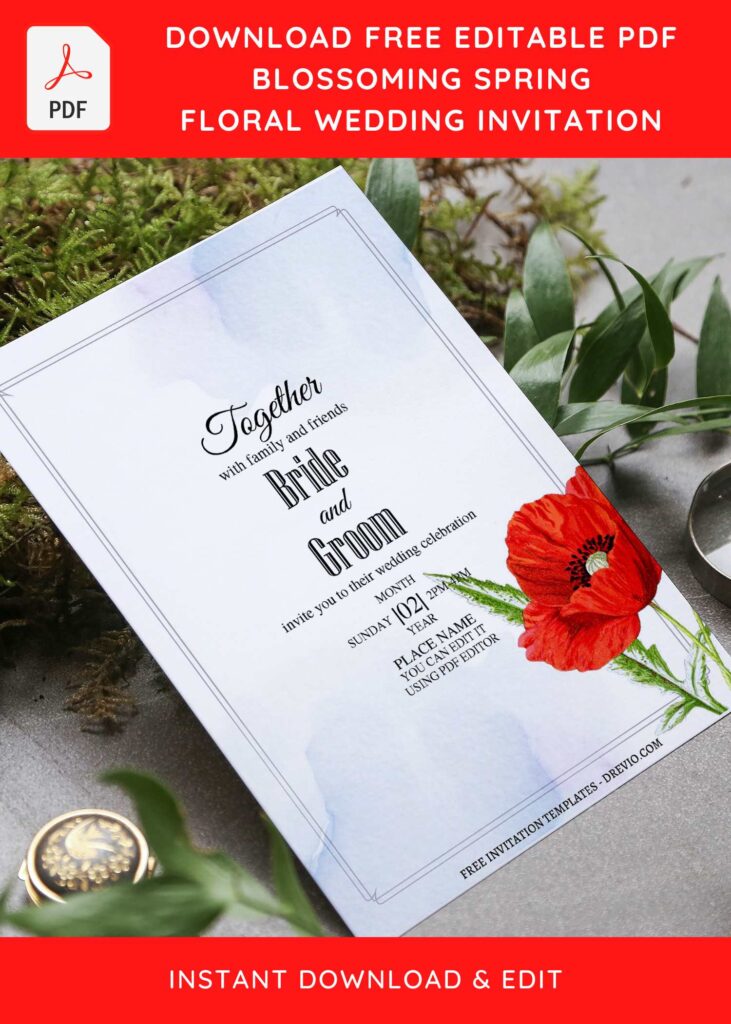 Invitation Template of (Free Editable PDF) Enchanting Garden Inspired Wedding Invitation Templates 6