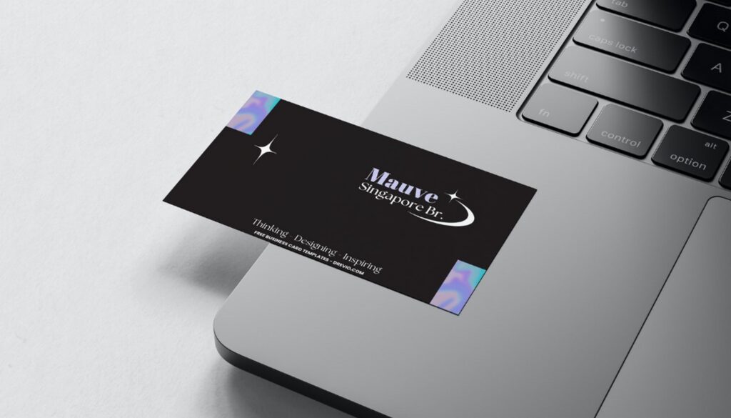 Creative Y2K Holo Business Card Templates - Editable Canva Templates with minimalism linearts