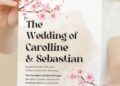 (Free Editable PDF) Chic Sakura Garden Soiree Wedding Invitation Templates with beautiful hand drawn Sakura