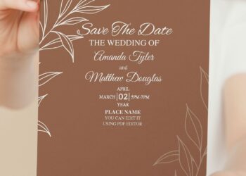 (Free Editable PDF) Simply Elegant Wedding Invitation Templates