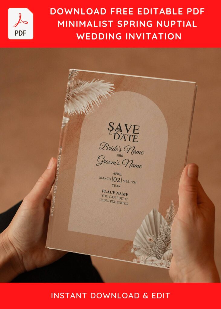 (Free Editable PDF) Dusty Mauve Boho Wedding Invitation Templates with greenery foliage