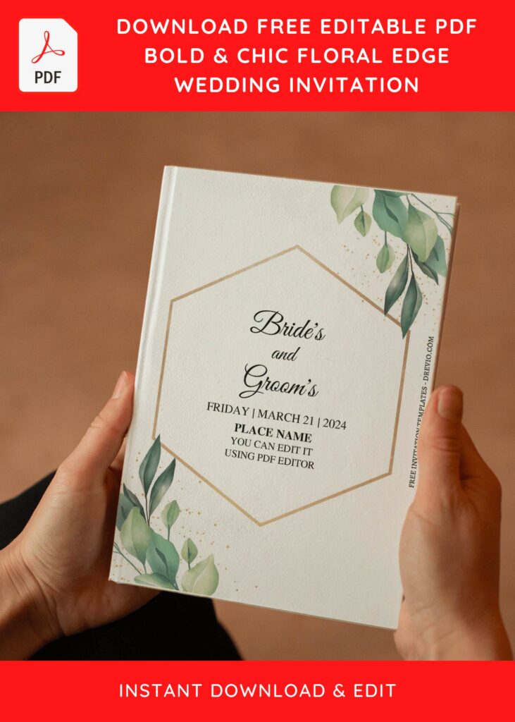 Invitation Template of (Free Editable PDF) Lively Bright Spring Floral Wedding Invitation Templates 5