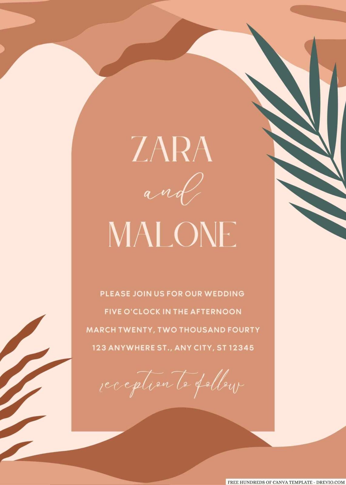 Free Editable Terracotta Plant Illustration Wedding Invitation